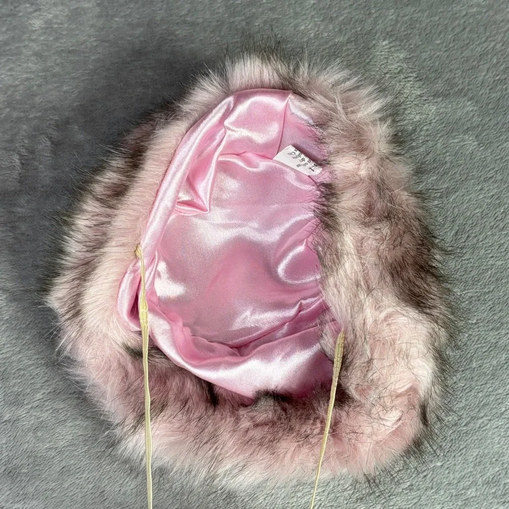 East Side Anastasia Hat and Stole Set Pet Large Pink‎ Faux Fur ZA5341675